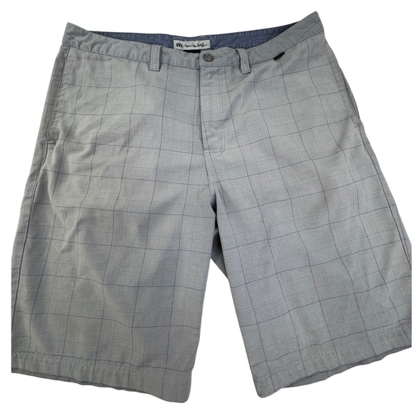 Travis Mathew Other - TravisMathew Grey Plaid Golf Shorts Mens 36 Performance Stretch Flat Front